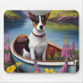 Rat Terrier on a Paddle: Ein Landschaftliches Aben Mousepad (Vorne)