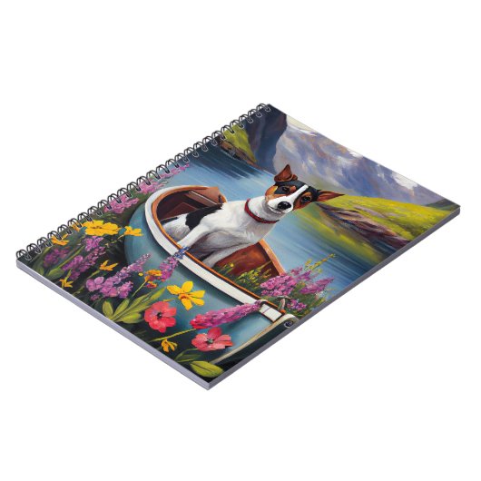 Rat Terrier on a Paddle: Ein Landschaftliches Aben Notizblock (Linke Seite)