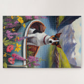 Rat Terrier on a Paddle: Ein Landschaftliches Aben Puzzle (Horizontal)