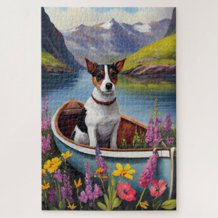 Rat Terrier on a Paddle: Ein Landschaftliches Aben Puzzle