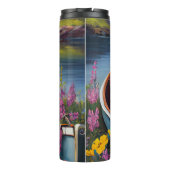 Rat Terrier on a Paddle: Ein Landschaftliches Aben Thermosbecher (Rückseite)