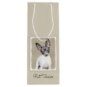 Rat Terrier Painting - Niedliche Original Dog Art Geschenktüte Für Weinflaschen (Rückseite)