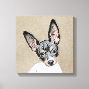 Rat Terrier Painting - Niedliche Original Dog Art Leinwanddruck