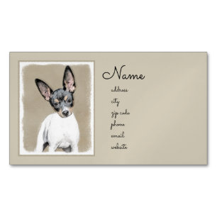 Rat Terrier Painting - Niedliche Original Dog Art Magnetische Visitenkarte