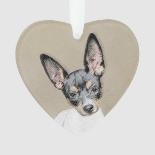 Rat Terrier Painting - Niedliche Original Dog Art Ornament