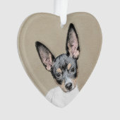 Rat Terrier Painting - Niedliche Original Dog Art Ornament (Vorderseite)