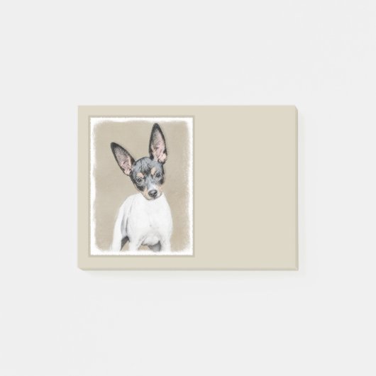 Rat Terrier Painting - Niedliche Original Dog Art Post-it Klebezettel (Vorderseite)