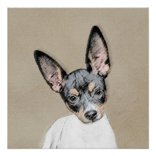 Rat Terrier Painting - Niedliche Original Dog Art Poster