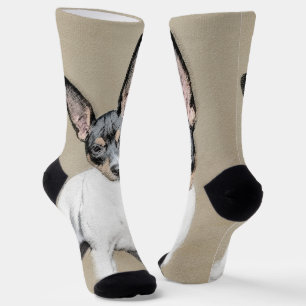 Rat Terrier Painting - Niedliche Original Dog Art Socken