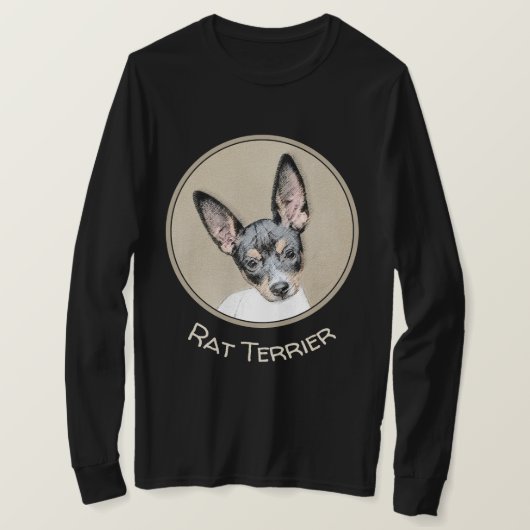 Rat Terrier Painting - Niedliche Original Dog Art T-Shirt (Design vorne)