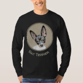 Rat Terrier Painting - Niedliche Original Dog Art T-Shirt (Vorderseite)
