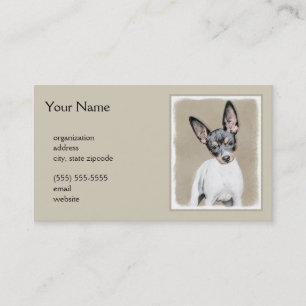 Rat Terrier Painting - Niedliche Original Dog Art Visitenkarte