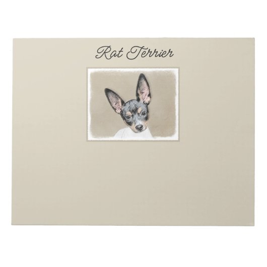 Rat Terrier Painting - Niedlicher Original Hunde A Notizblock (Vorderseite)