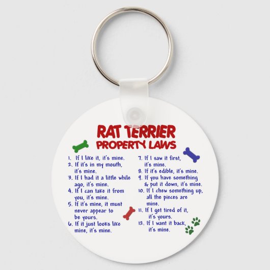 RAT TERRIER Property Laws 2 Schlüsselanhänger (Vorderseite)