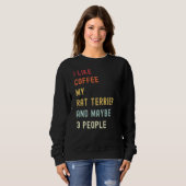 Rat Terrier Retro Hund und Kaffee Sweatshirt (Vorne ganz)