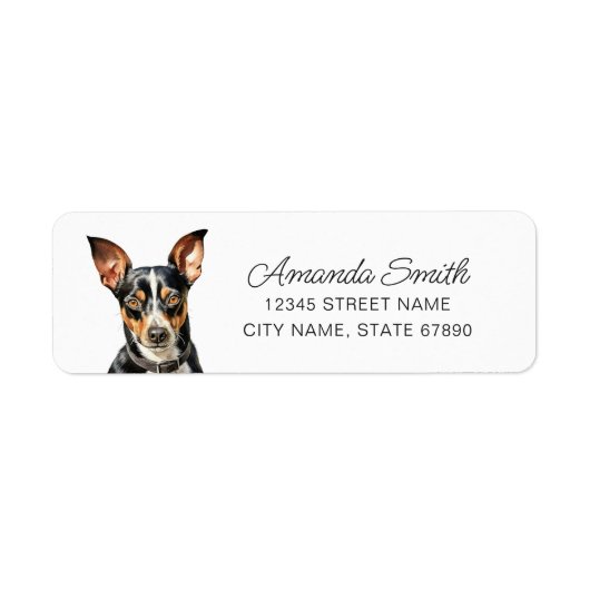 Rat Terrier Rücksendeadressen-Aufkleber (Vorne)