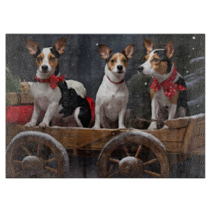 Rat Terrier Schneeschlitten Weihnachtsdekoration Schneidebrett