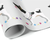 Rat Terrier Silhouette Weihnachtsdesign Geschenkpapier (Rolleneckpunkt)