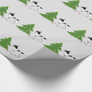Rat Terrier Silhouette Weihnachtsdesign Geschenkpapier