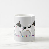 Rat Terrier Silhouette Weihnachtsdesign Kaffeetasse (Mittel)