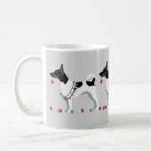 Rat Terrier Silhouette Weihnachtsdesign Kaffeetasse (Links)