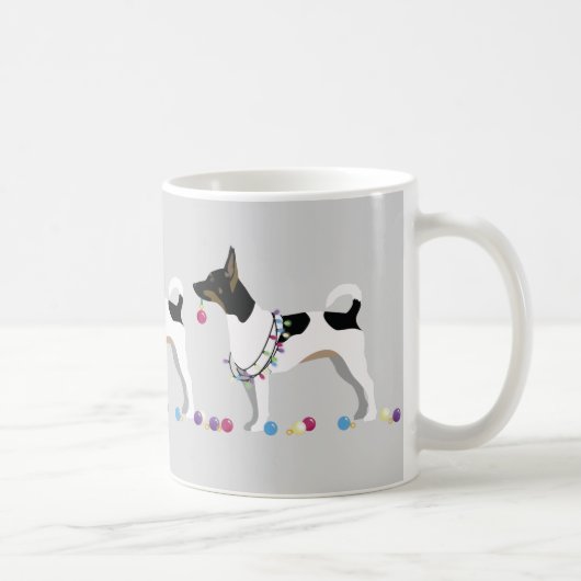 Rat Terrier Silhouette Weihnachtsdesign Kaffeetasse (Rechts)