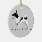 Rat Terrier Silhouette Weihnachtsdesign Keramikornament (Rechts)