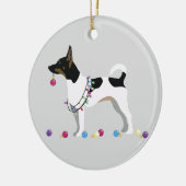 Rat Terrier Silhouette Weihnachtsdesign Keramikornament (Links)