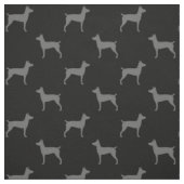 Rat Terrier Silhouetten Grau und Schwarz Gemustert Stoff (Muster)