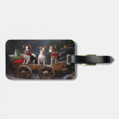Rat Terrier Snowy Sleigh Weihnachtsdekor Gepäckanhänger (Rückseite horizontal)