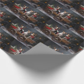 Rat Terrier Snowy Sleigh Weihnachtsdekor Geschenkpapier (Ecke)