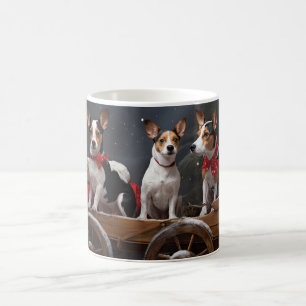 Rat Terrier Snowy Sleigh Weihnachtsdekor Kaffeetasse