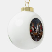 Rat Terrier Snowy Sleigh Weihnachtsdekor Keramik Kugel-Ornament (Links)
