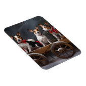 Rat Terrier Snowy Sleigh Weihnachtsdekor Magnet (Rechte Seite)