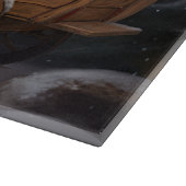 Rat Terrier Snowy Sleigh Weihnachtsdekor Schneidebrett (Ecke)