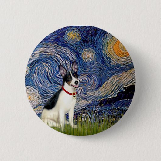 Rat Terrier - Starry Night Button (Vorderseite)