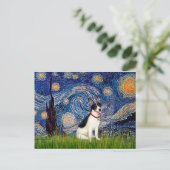 Rat Terrier - Starry Night Postkarte (Stehend Vorderseite)