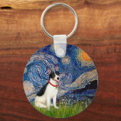 Rat Terrier - Starry Night Schlüsselanhänger (Vorderseite)