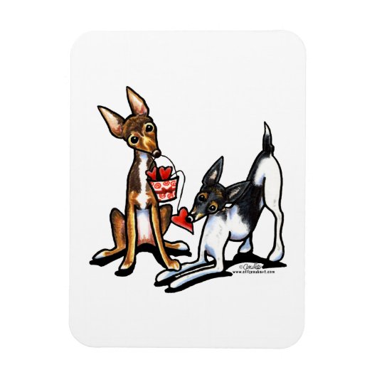 Rat Terrier Sweethearts Magnet (Vertikal)