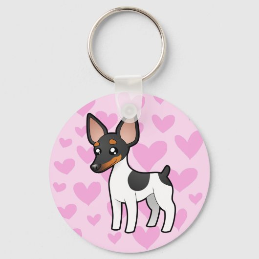 Rat Terrier / Toy Fox Terrier Liebe Schlüsselanhänger (Vorderseite)