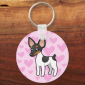 Rat Terrier / Toy Fox Terrier Liebe Schlüsselanhänger (Vorderseite)