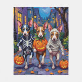 Rat Terrier Trick-or-Treating Halloween Costumes Fleecedecke (Vorderseite)