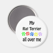 Rat Terrier Walks Design Magnet (Vorderseite/Rückseite)