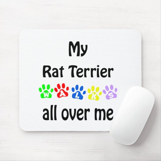 Rat Terrier Walks Design Mousepad (Mit Mouse)
