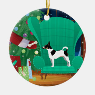 Rat Terrier Weihnachten Weihnachten Weihnachtsgesc Keramik Ornament