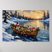 Rat-Terrier-Weihnachtsboot-Feier Poster (Vorne)