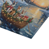 Rat-Terrier-Weihnachtsboot-Feier Schneidebrett (Ecke)