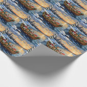 Rat Terrier Weihnachtsboot Urlaub Geschenkpapier (Ecke)
