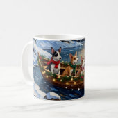 Rat Terrier Weihnachtsboot Urlaub Kaffeetasse (Vorderseite Links)