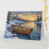 Rat Terrier Weihnachtsboot Urlaub Karte (Gelbe Blume)